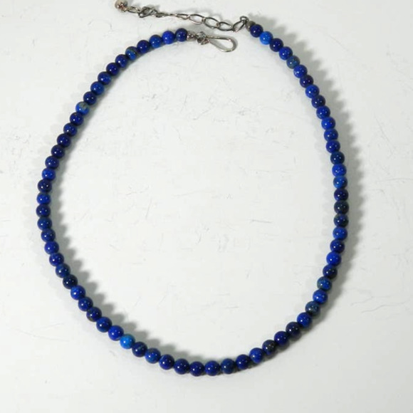 Vintage Jay King Mine Finds Blue Gemstone Round Bead Necklace 925 - Picture 4 of 9